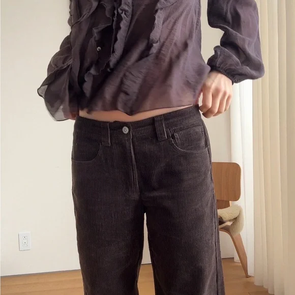 Alex Mill Dark Brown Wide Leg Pants - Picture 3 of 7